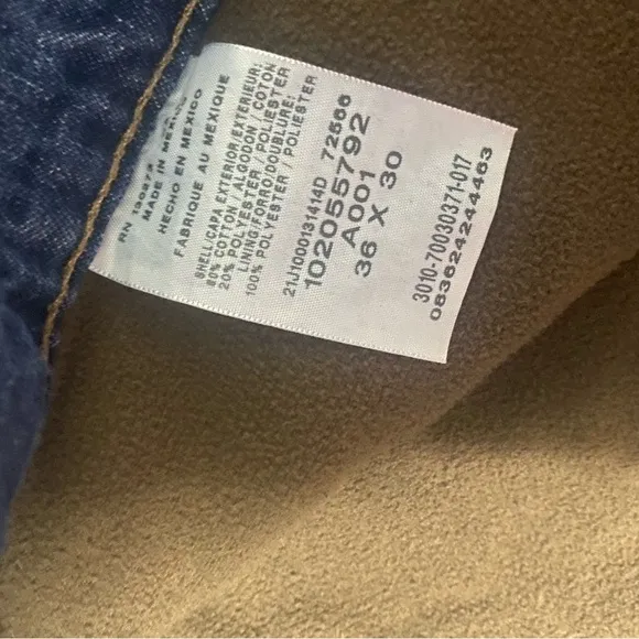 New Lee Mens 36x30 Fleece Lined Relaxed Fit  Jeans