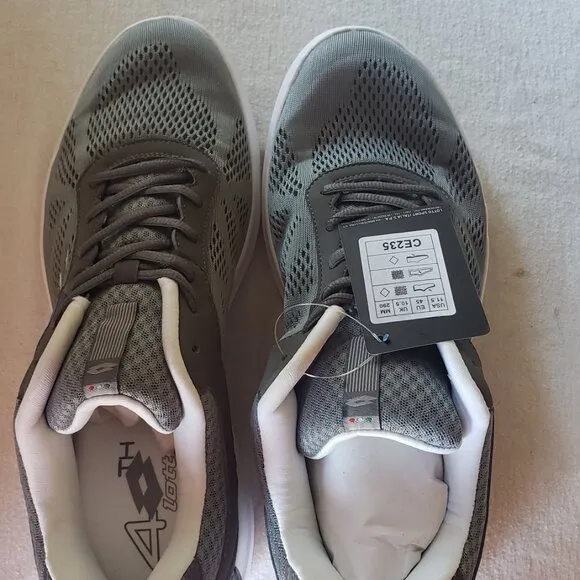 New Lotto Quaranta V Grey Cement Sneakers. Men 11,5