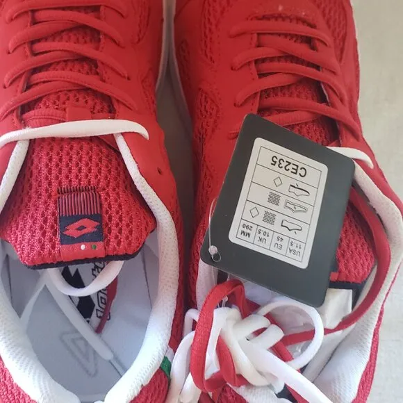 New Lotto Red and White Sneakers. Men 11,5
