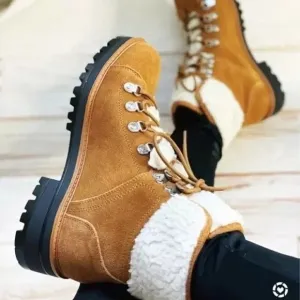 New - MARC FISHER Suede Cozy Hiker Boots Cognac | 6.5
