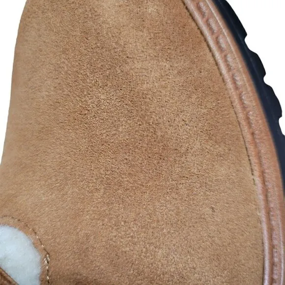New - MARC FISHER Suede Cozy Hiker Boots Cognac | 6.5