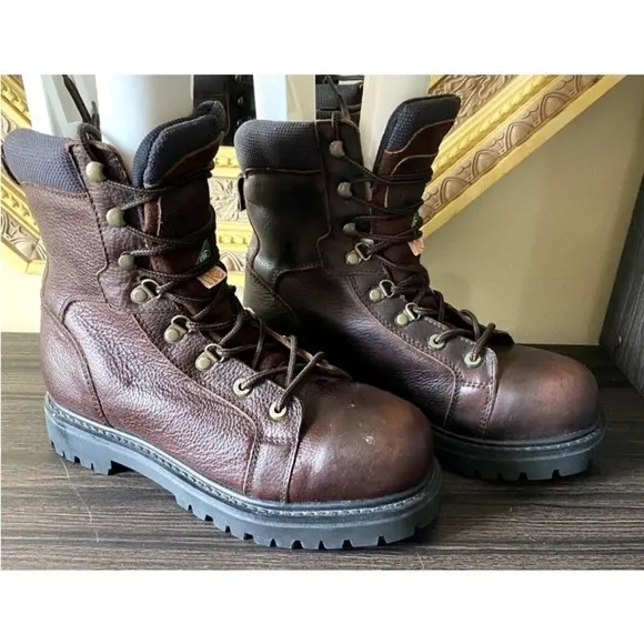 New Mens Dakota Size 8M 529 8&quot; STSP Steel Toe Injected Welt Boots Brown Leather