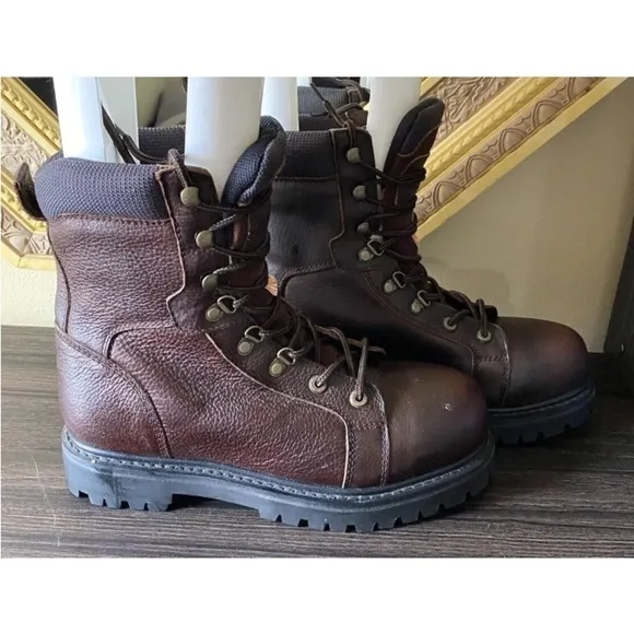 New Mens Dakota Size 8M 529 8&quot; STSP Steel Toe Injected Welt Boots Brown Leather