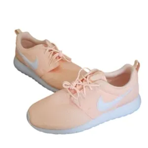 New Nike Roshe Peach White Sneakers Everyday Walking Comfy Casual Shoes NWT