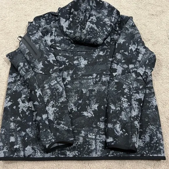 New Nike Tech Fleece Hoodie Mens Medium Full Zip Black Gray Camo