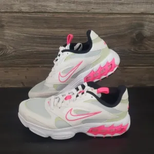 New Nike Zoom Air Fire White Neon Pink Chunky Heel Sneakers