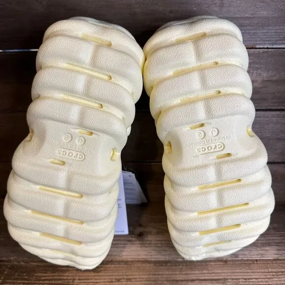 New NWT Big Kids Crocs Echo Yellow‎ Comfort Clogs Sandals Shoes Size 2 Y