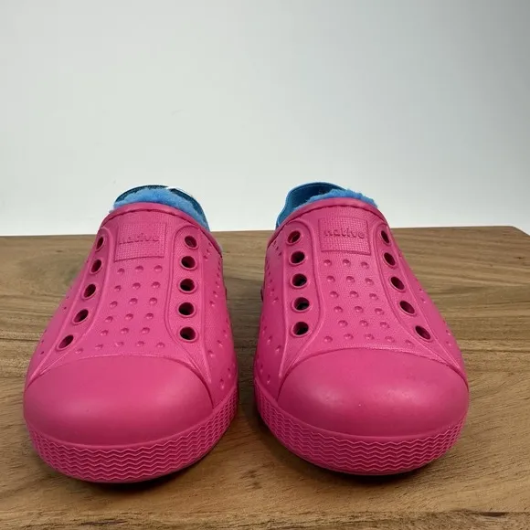 New NWT Little Kids Native Jefferson Cozy Pink Fleece Sling Shoes 5 C