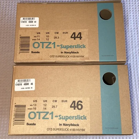 NEW! OeTZ 3300 SUPERSLICK Suede Leather Lace-up Shoe 44/11 45/12 46/13 Navy Blue