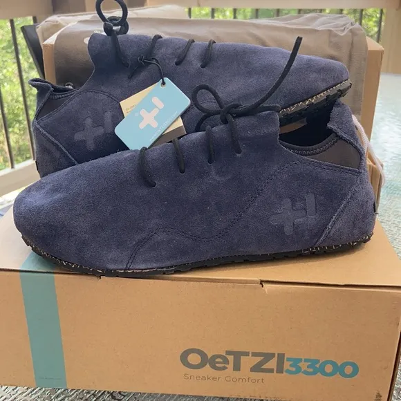 NEW! OeTZ 3300 SUPERSLICK Suede Leather Lace-up Shoe 44/11 45/12 46/13 Navy Blue