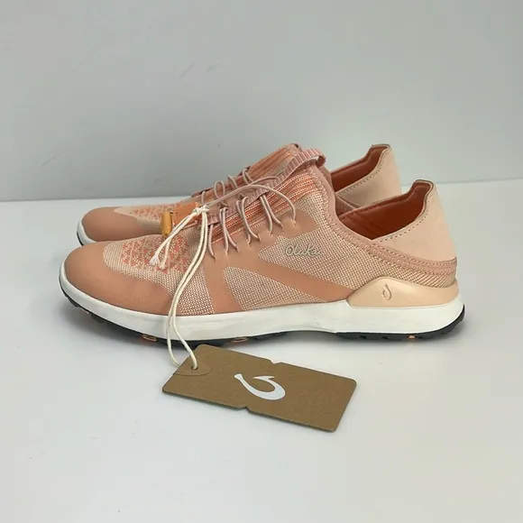 NEW Olukai Miki Trainer Slip On Sneakers Peach Womens Size 7 Athletic Shoes NWT