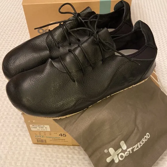 NEW! OTZ SUPERSLICK 43/10 44/11 45/12 Men Black/Silver Gray Leather Lace-up Shoe