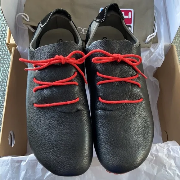 NEW! OTZ SUPERSLICK Black Leather Lace-up Shoes