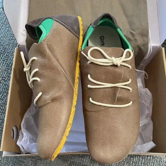 NEW! OTZ SUPERSLICK Leather Lace-up Shoes 44 EU/11 US Men 14 Women Smoke Sulphur