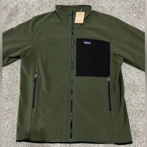 New Patagonia R2 TechFace Full Zip Jacket Green Fall Fleece Coat Mens Sizes