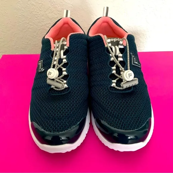 New Propet travelwalker II womens walking shoes navy melon.