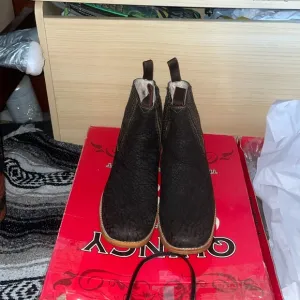 New Quincy Boots The Real American Boot Wide Square Toe Volcano Leather Roses .