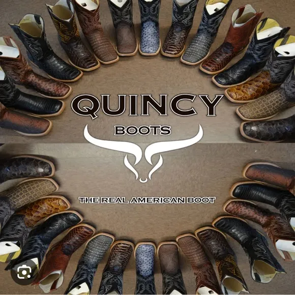 New Quincy Boots The Real American Boot Wide Square Toe Volcano Leather Roses .