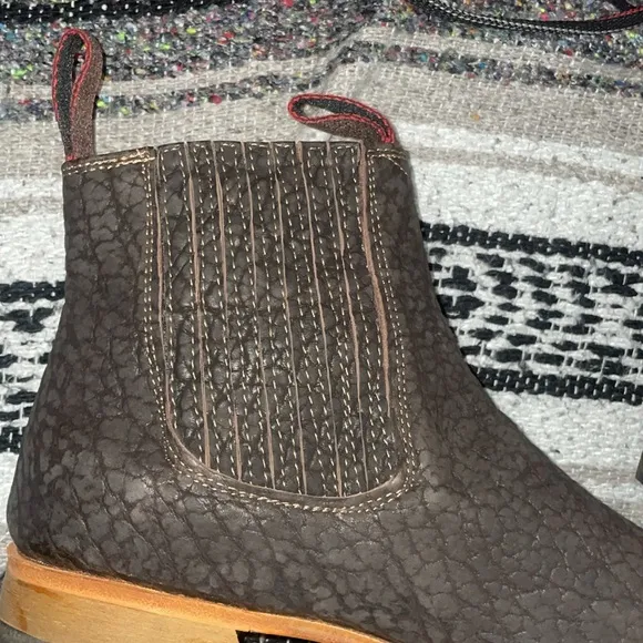 New Quincy Boots The Real American Boot Wide Square Toe Volcano Leather Roses .