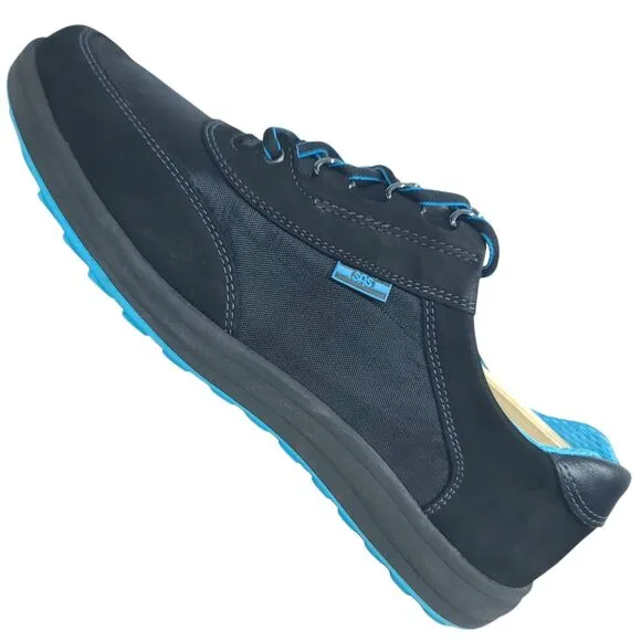 NEW SAS Sporty Lux Shoes Womens 8.5N Black Blue Comfort Walking Sneakers USA