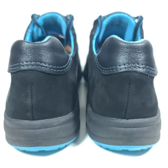 NEW SAS Sporty Lux Shoes Womens 8.5N Black Blue Comfort Walking Sneakers USA