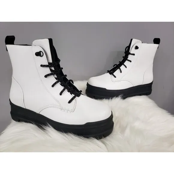 NEW Size 11 UGG Solid White Sidnee Waterproof Platform Lug Combat Boots Punk