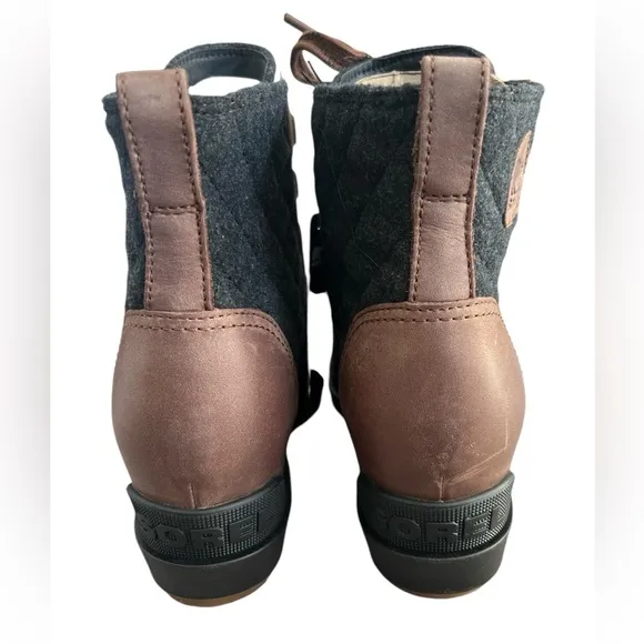 NEW SOREL Women's Evie II NW Lace Boots Tobacco &amp; Charcoal - Two Sizes Available