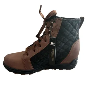 NEW SOREL Women's Evie II NW Lace Boots Tobacco &amp; Charcoal - Two Sizes Available