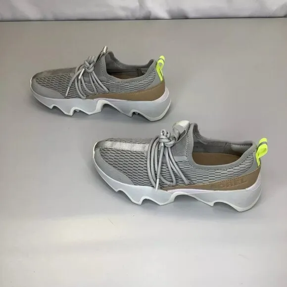 NEW SOREL Womens Kinetic Impact II Lace Sneaker Lightweight Chunky Grey Size 7.5