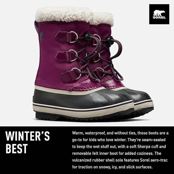 NEW Sorel Yoot PAC Nylon Waterproof Boots Wild Iris sz Youth 7, Women 8.5