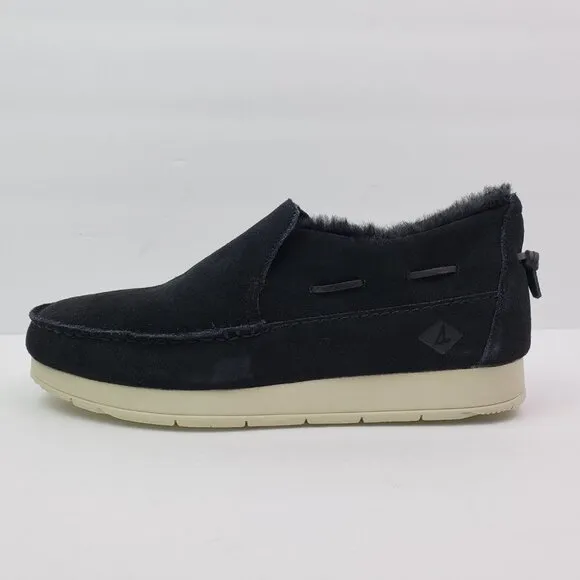 NEW Sperry Moc Sider WR Mens Size 11.5 Black Suede Comfort Shoes STS23724