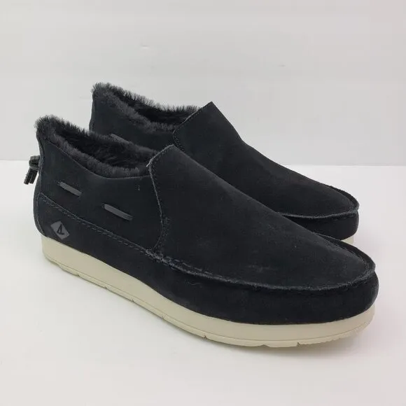 NEW Sperry Moc Sider WR Mens Size 9 Black Suede Comfort Shoes STS23724