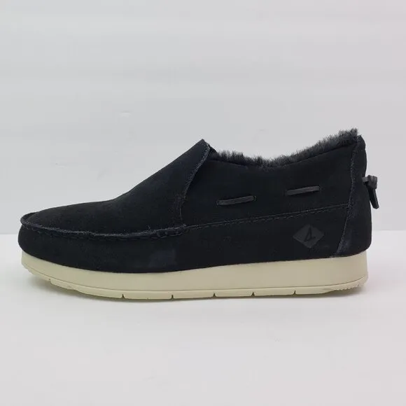 NEW Sperry Moc Sider WR Mens Size 9 Black Suede Comfort Shoes STS23724