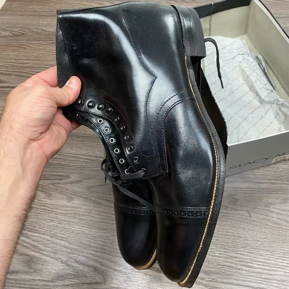 NEW Stacy Adams Madison Black Cap-Toe Ankle Boots 15 D