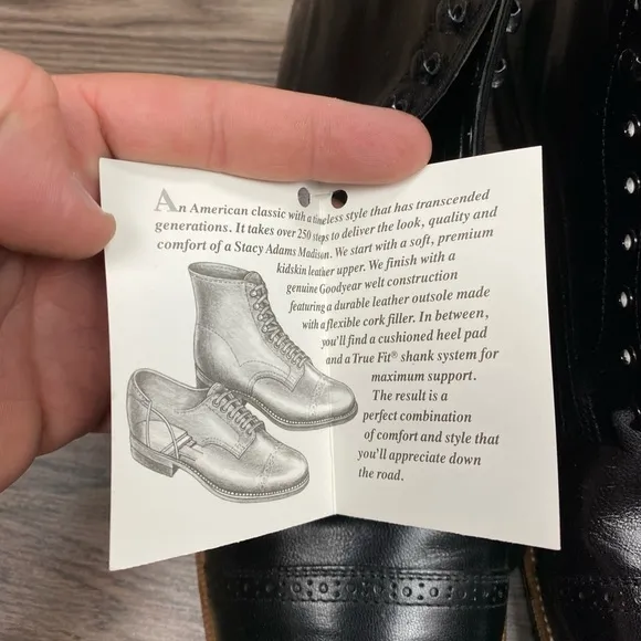 NEW Stacy Adams Madison Black Cap-Toe Ankle Boots 15 D
