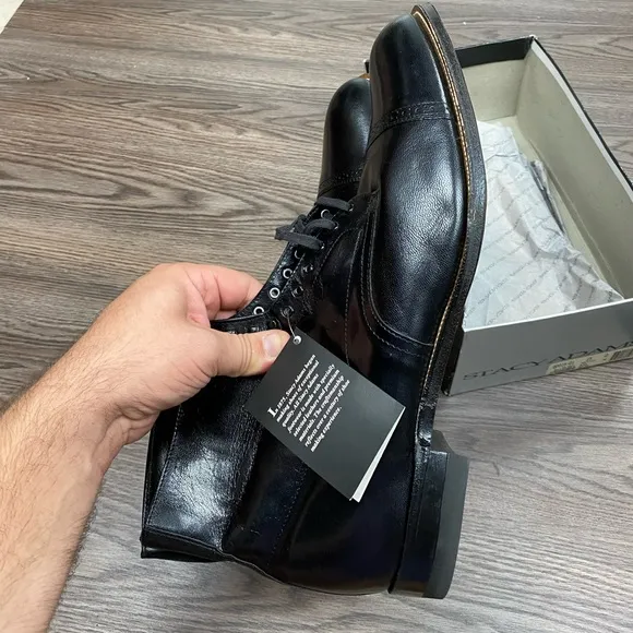 NEW Stacy Adams Madison Black Cap-Toe Ankle Boots 15 D