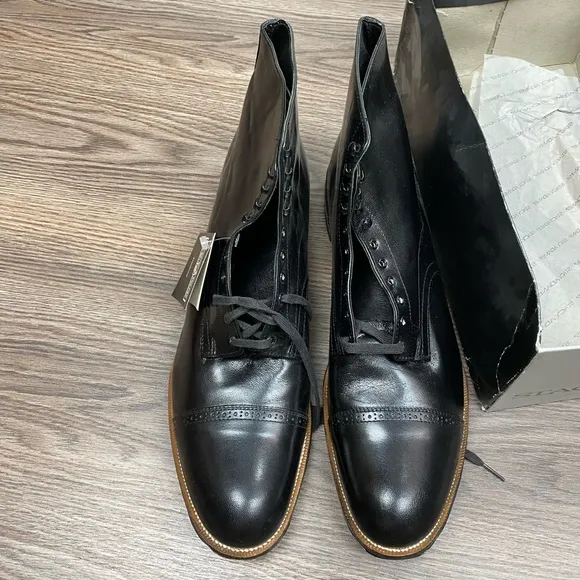 NEW Stacy Adams Madison Black Cap-Toe Ankle Boots 15 D