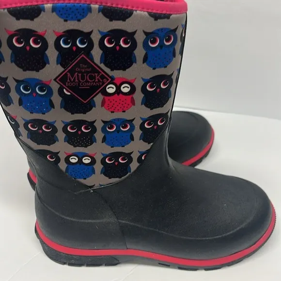 NEW The Original Muck Boot Company Winter Rain Boots, Owl Print SZ 5