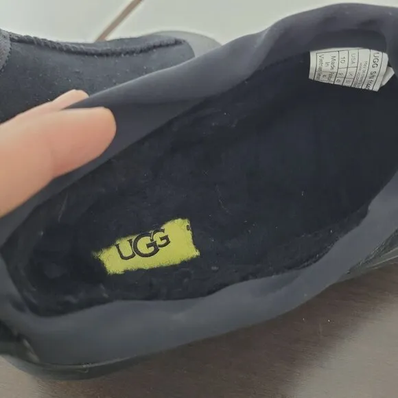 NEW UGG Mens 10 Tasman Weather Hybrid Shoes Black Suede &amp; Rubber Slip-On /12CT