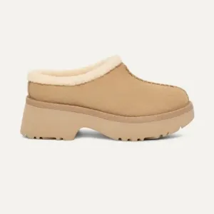 New UGG SUEDE/ WOOL 2&quot; HEIGHTS COZY CLOG PLATFORM SHOES, WOMEN EUR 39