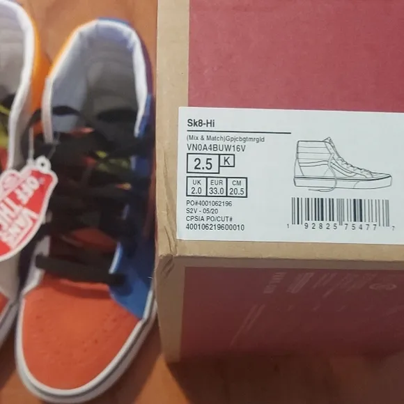 NEW Vans Blue and Orange High-Top Sneakers