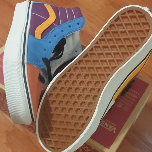 NEW Vans Blue and Orange High-Top Sneakers