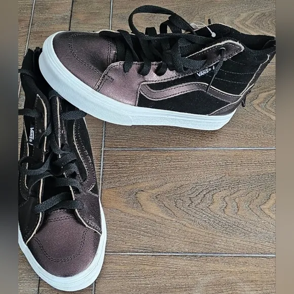 New Vans kids Black and metallic brown High-Top Sneakers