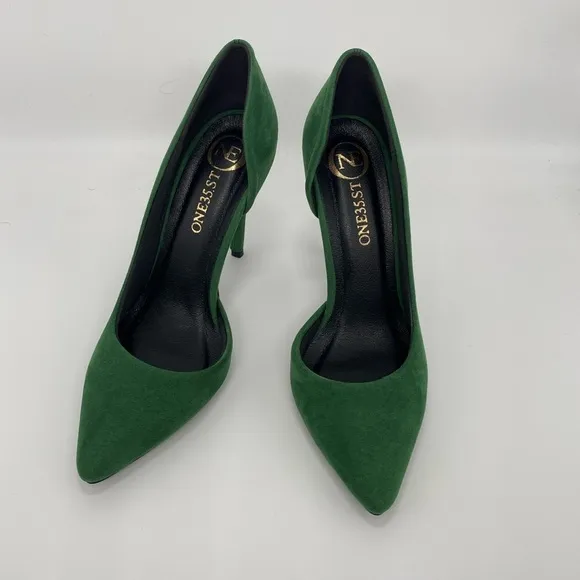 NEW VEGAN LEATHER WOMEN&quot;S SHOES,DARK GREEN SIZE #7