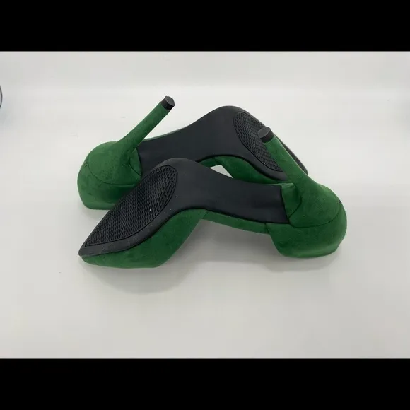 NEW VEGAN LEATHER WOMEN&quot;S SHOES,DARK GREEN SIZE #7