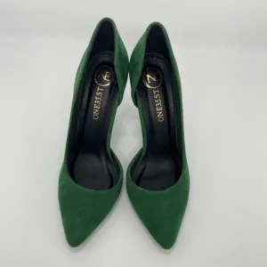 NEW VEGAN LEATHER WOMEN&quot;S SHOES,DARK GREEN SIZE #7