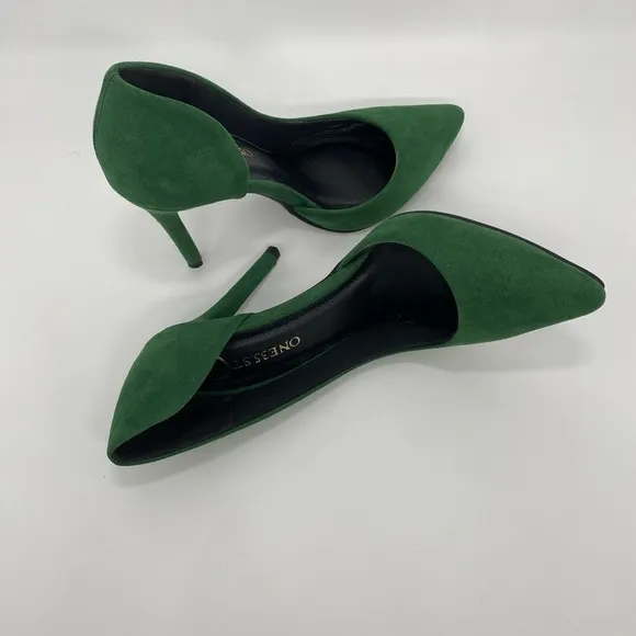 NEW VEGAN LEATHER WOMEN&quot;S SHOES,DARK GREEN SIZE #7