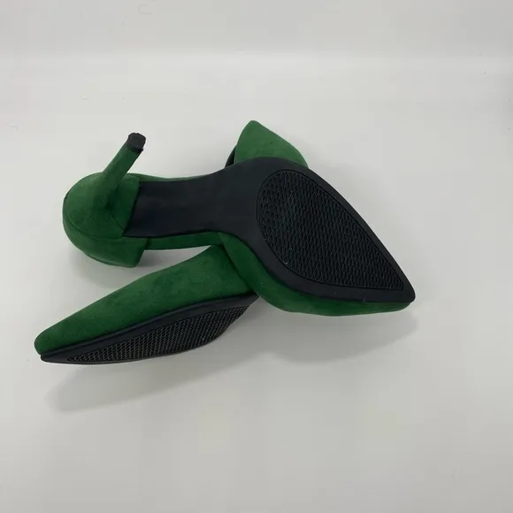 NEW VEGAN LEATHER WOMEN&quot;S SHOES,DARK GREEN SIZE #7