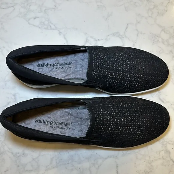 NEW Walking Cradles Orleans Comfort Shoes Black Slip On Size 12 Narrow