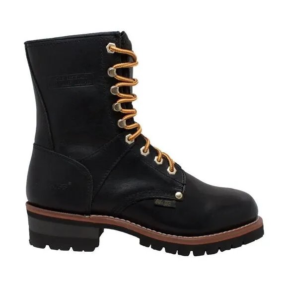 NEW Ad Tec 9” Steel Toe Black Logger Boots